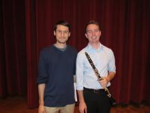 Keane Southard and clarinetist Kellan Toohey.JPG